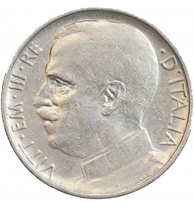 Avers : profil à gauche de Victor Emmanuel III de Savoie.