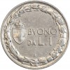 Revers : BVONO / DA L.1 - écu couronné de la Maison de Savoie dans des rameaux en cercle.