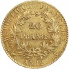 Revers : 20 / FRANCS, au centre, dans une couronne formée de deux branches d'olivier