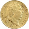 Avers : tête de Louis XVIII à droite.