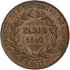 Revers : PARIS / 1840 dans une couronne formée de deux branches d'olivier