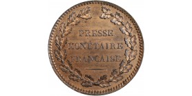 Avers : PRESSE / MONETAIRE / FRANCAISE dans une couronne végétale