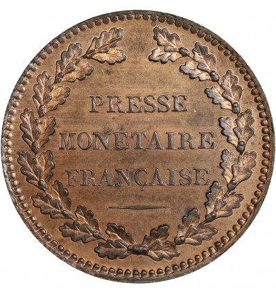 Avers : PRESSE / MONETAIRE / FRANCAISE dans une couronne végétale