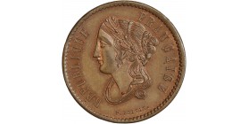 Avers : buste de la République laurée à gauche, avec chignon et drapée à l'antique