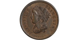 Avers : buste de la République laurée à gauche, avec chignon et drapée à l'antique