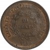 Revers : 10 / CENTIMES / 1848 dans une couronne formée d'une branche de chêne et d'une branche d'olivier