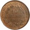 Revers : 10 / CENTIMES / 1848 en trois lignes dans une couronne formée d'une branche de chêne et d'une branche d'olivier