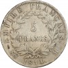Revers : 5 / FRANCS sur 2 lignes, dans une couronne composée de deux branches de laurier, nouées par un ruban.
