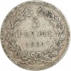 Revers : 5/FRANCS sur deux lignes, en-dessous millésime et atelier