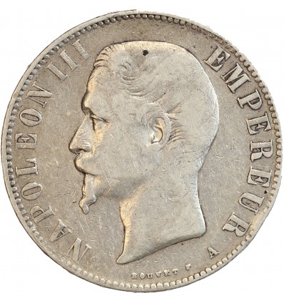 Avers : tête nue de Napoléon III à gauche.