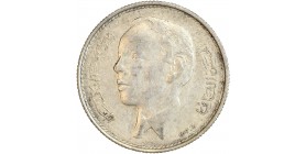 Avers : portrait de trois quart à gauche du roi Hassan II