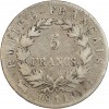 Revers : 5 / FRANCS sur 2 lignes, dans une couronne composée de deux branches de laurier, nouées par un ruban.