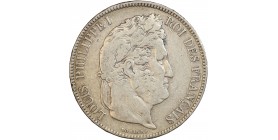 5 Francs Louis-Philippe Ier Tête Laurée Tranche En Relief