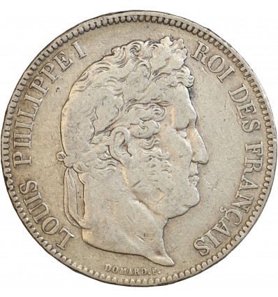 5 Francs Louis-Philippe Ier Tête Laurée Tranche En Relief