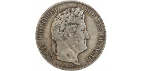 5 Francs Louis-Philippe Ier Tête Laurée Tranche En Relief
