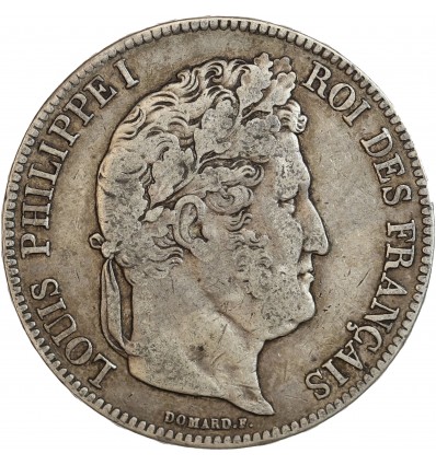 5 Francs Louis-Philippe Ier Tête Laurée Tranche En Relief