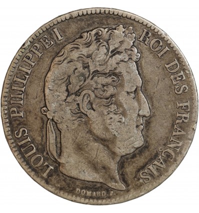 5 Francs Louis-Philippe Ier Tête Laurée Tranche En Relief