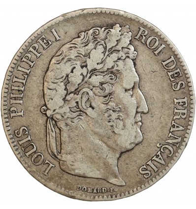 5 Francs Louis-Philippe Ier Tête Laurée Tranche En Relief