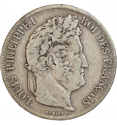 5 Francs Louis-Philippe Ier Tête Laurée Tranche En Relief