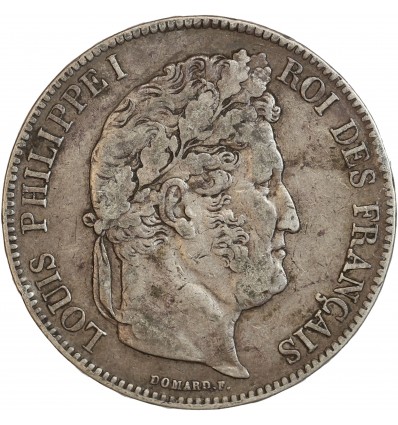 5 Francs Louis-Philippe Ier Tête Laurée Tranche En Relief
