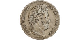 5 Francs Louis-Philippe Ier Tête Laurée Tranche En Relief