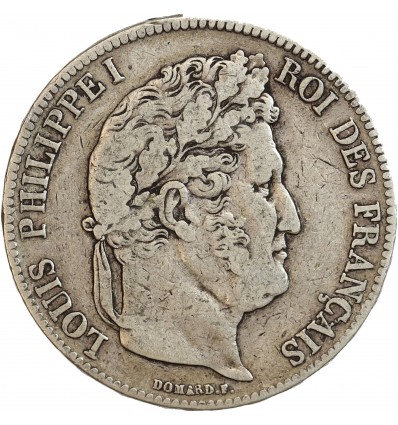 5 Francs Louis-Philippe Ier Tête Laurée Tranche En Relief