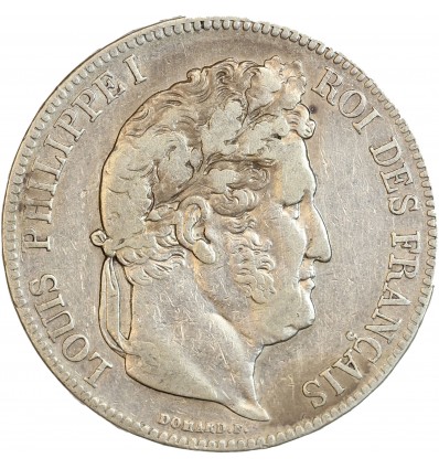 5 Francs Louis-Philippe Ier Tête Laurée Tranche En Relief