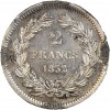 Revers : 2/FRANCS et millésime sur trois lignes, le tout dans une couronne végétale, nouée au bas par un ruban