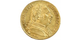 Avers : buste de Louis XVIII à droite, habillé avec le cordon de l'Ordre du Saint-Esprit
