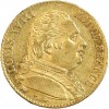 Avers : buste de Louis XVIII à droite, habillé avec le cordon de l'Ordre du Saint-Esprit