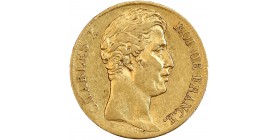 Avers : tête nue de Charles X à droite