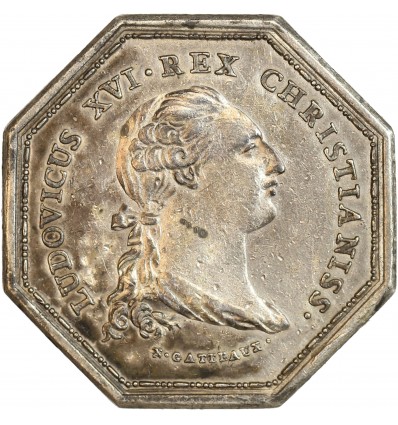 Avers : buste de Louis XVI à droite, les cheveux noués derrière la nuque