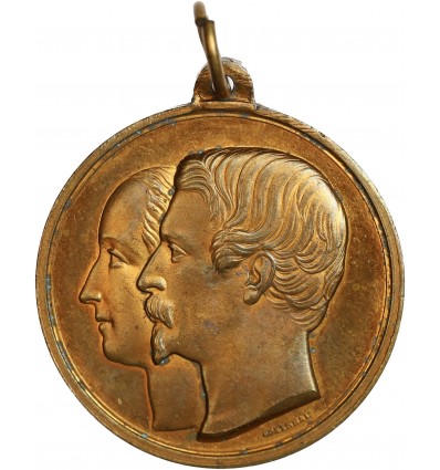 Avers : portrait à gauche d'Eugénie et Napoléon III signé ROBINEAU
