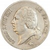 Avers : buste nu de Louis XVIII à gauche, cheveux noués sur la nuque