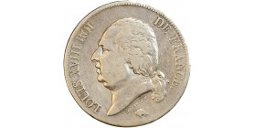 Avers : buste nu de Louis XVIII à gauche, cheveux noués sur la nuque
