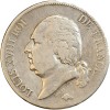 Avers : buste nu de Louis XVIII à gauche, cheveux noués sur la nuque