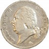 Avers : buste nu de Louis XVIII à gauche, cheveux noués sur la nuque