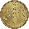 Revers : 20 - FR séparé par une branche d'olivier