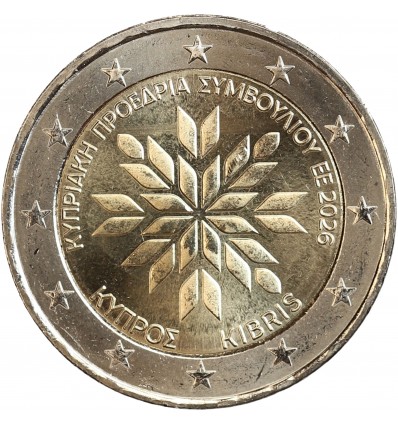2 Euros Chypre 2026 - Présidence de l'U.E.