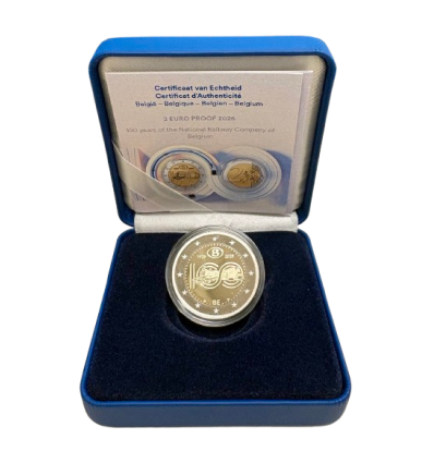 2 Euros Belgique 2026 B.E. - Les 100 ans de la SNCB