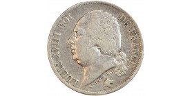 Avers : tête nue de Louis XVIII à gauche