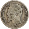 Avers : tête laurée de Napoléon III à gauche, un ruban descendant sur l'épaule