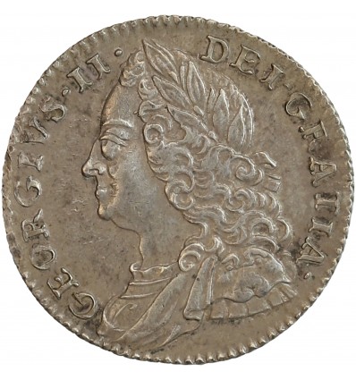 Avers : effigie du roi George II à gauche