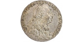 Avers : buste lauré, drapé et cuirassé à droite de Georges III