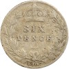 Revers : SIX / PENCE entre deux rameaux - couronne au-dessus