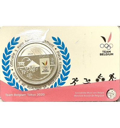 5 Euros Belgique 2021 -  J.O. de Tokyo Version Couleur