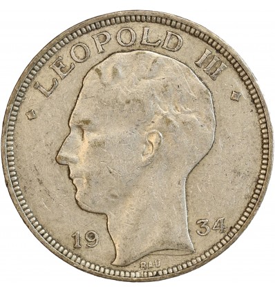 Avers : portrait du roi Leopold III à gauche