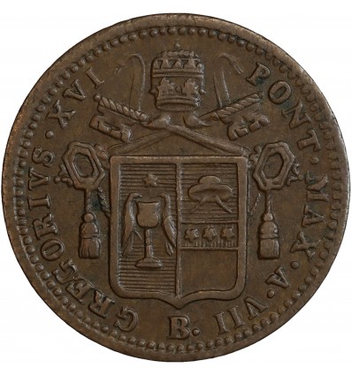 1/2 Baiocco au nom de Grégoire XVI AN VII - Vatican