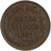 1/2 Baiocco au nom de Grégoire XVI AN VII - Vatican
