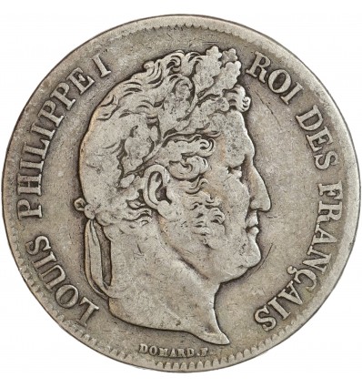 5 Francs Louis-Philippe Ier Tête Laurée Tranche En Relief